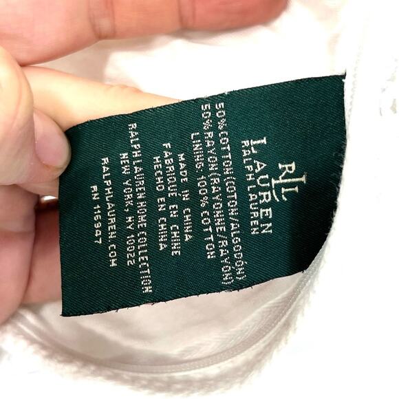 Lauren Ralph Lauren Knit White Cream King Pillowcase Shams Zippered x2 (TWO) - Picture 2 of 12